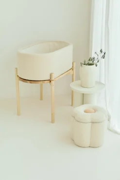 Childhome Paniers De Rangement-Pouf + Coffre à jouets Fleur blanc cassé
