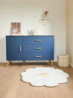 Childhome Paniers De Rangement-Pouf + Coffre à jouets Fleur blanc cassé