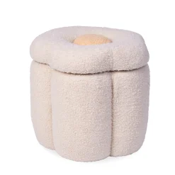Childhome Paniers De Rangement-Pouf + Coffre à jouets Fleur blanc cassé