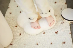 Childhome Paniers De Rangement-Pouf + Coffre à jouets Fleur blanc cassé