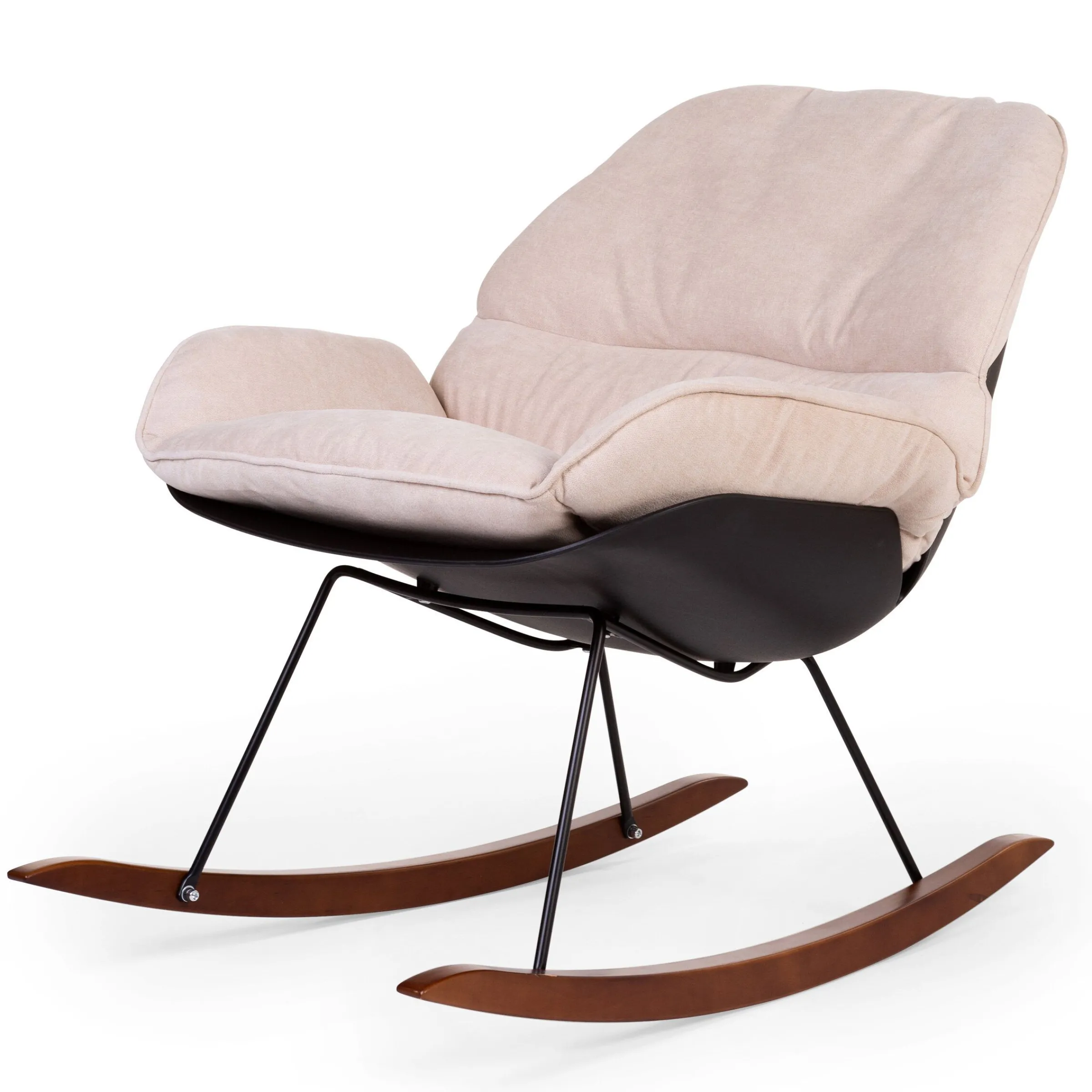 Childhome Fauteuils À Bascule-Rocking Chaise A Bascule Lounge - Noir/Ecru