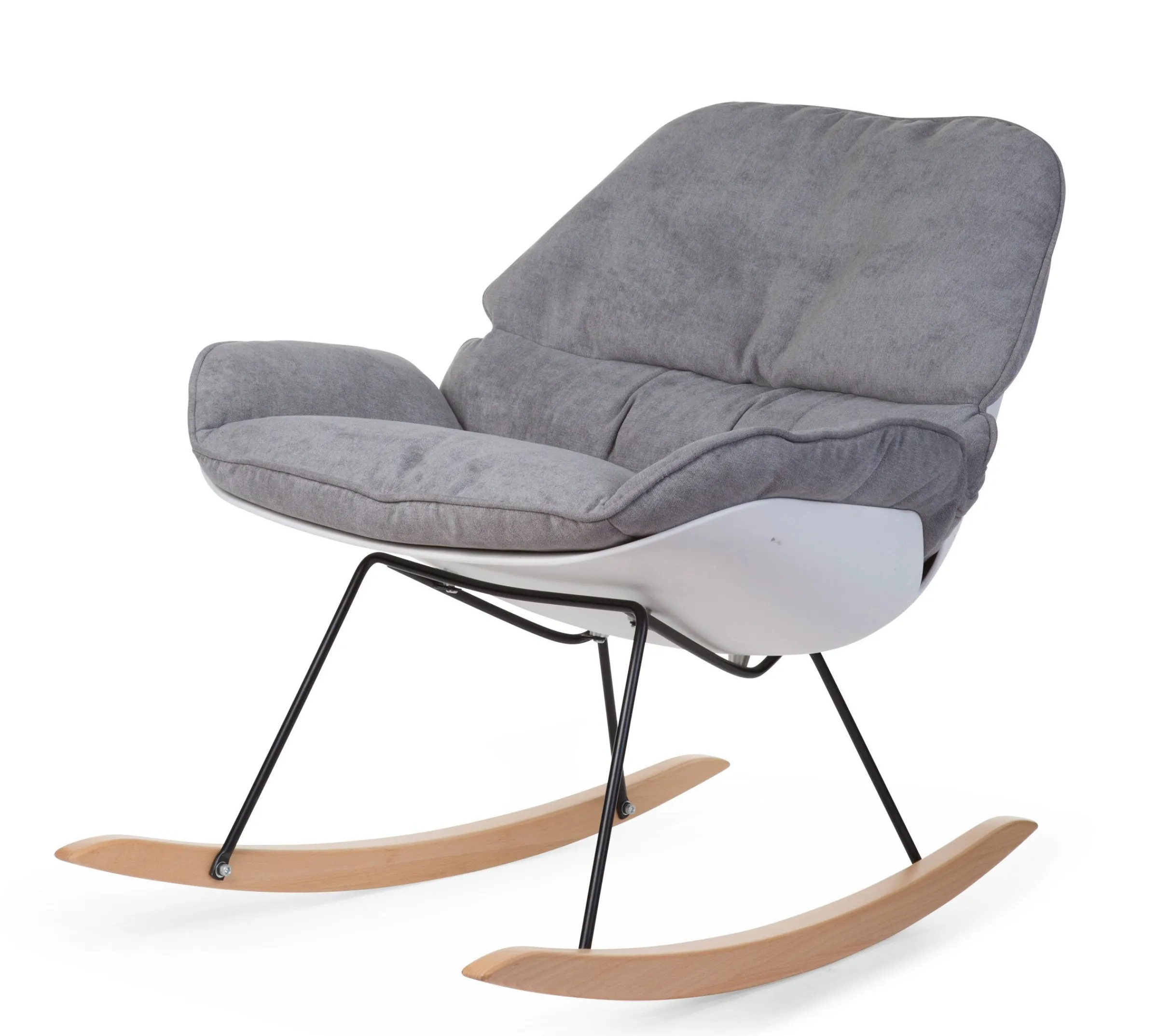Childhome Fauteuils À Bascule-Rocking Chaise A Bascule Lounge - Blanc Gris