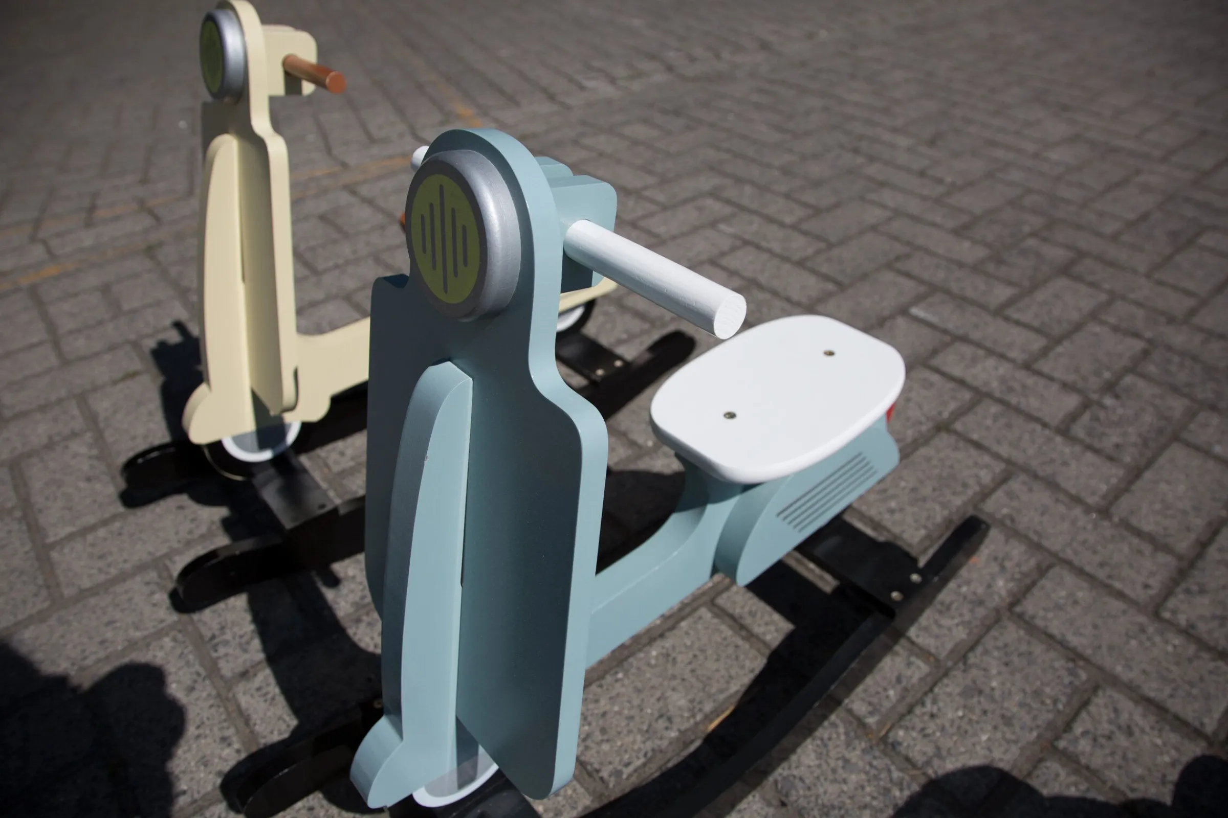Childhome Jouets À Bascule-Scooter A Bascule - MDF - Bleu Menthe Noir