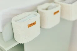 Childhome Paniers De Rangement-Set Van 3 Hangmandjes - 21x14x10 Cm + 14x10x10 Cm - Teddy Ecru