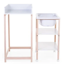 Childhome Tables À Langer-Table à langer baignoire naturel blanc