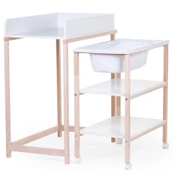 Childhome Tables À Langer-Table à langer baignoire naturel blanc