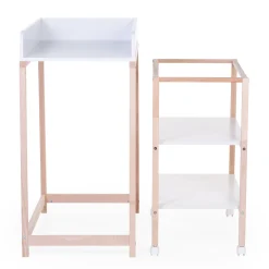 Childhome Tables À Langer-Table à langer baignoire naturel blanc