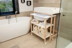 Childhome Tables À Langer-Table à langer baignoire naturel blanc