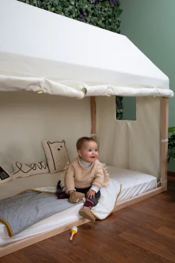 Childhome Accessoires|Tipi-Toile Pour Lit Cabane - 90x200 Cm - Blanc